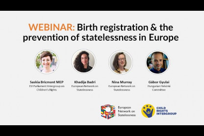 Webinar: Birth registration and the prevention of statelessness in Europe