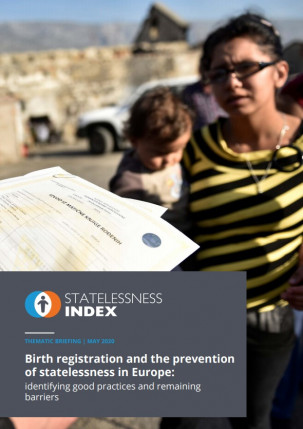 Report cover: Birth registration and the prevention of statelessness in Europe